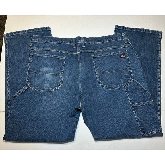 Dickies Men's Carpenter Jeans Relaxed Fit Straight Leg Blue 40x30 Medium Wash - Picture 5 of 7